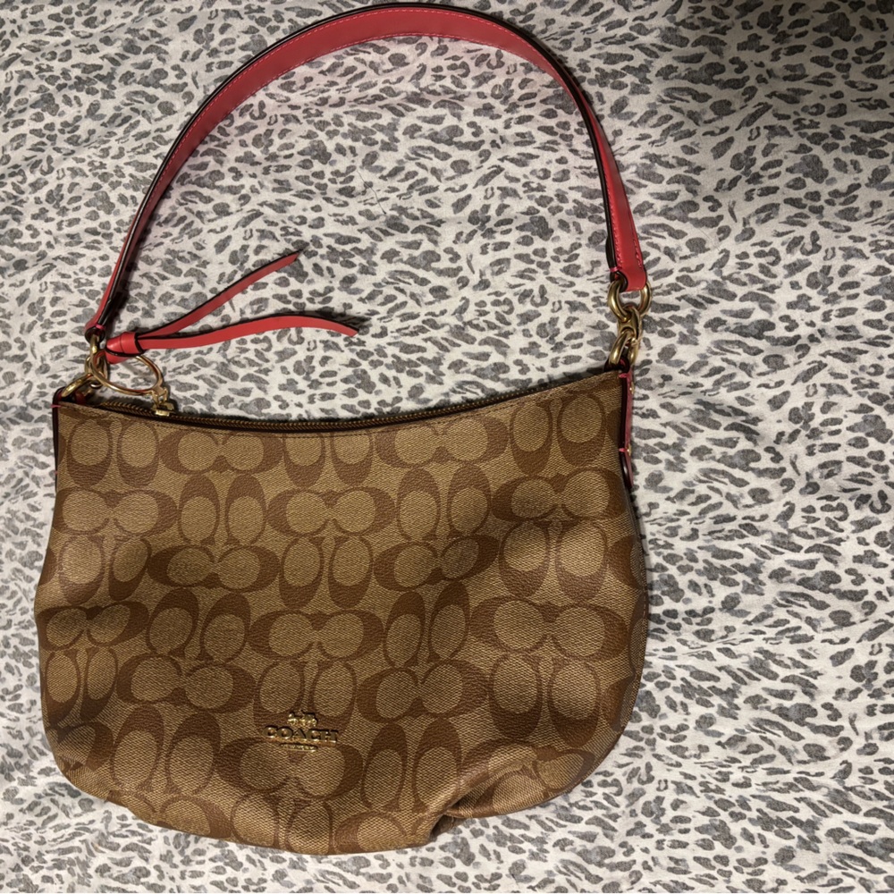 Coach Tan and pink Shoulder Bag